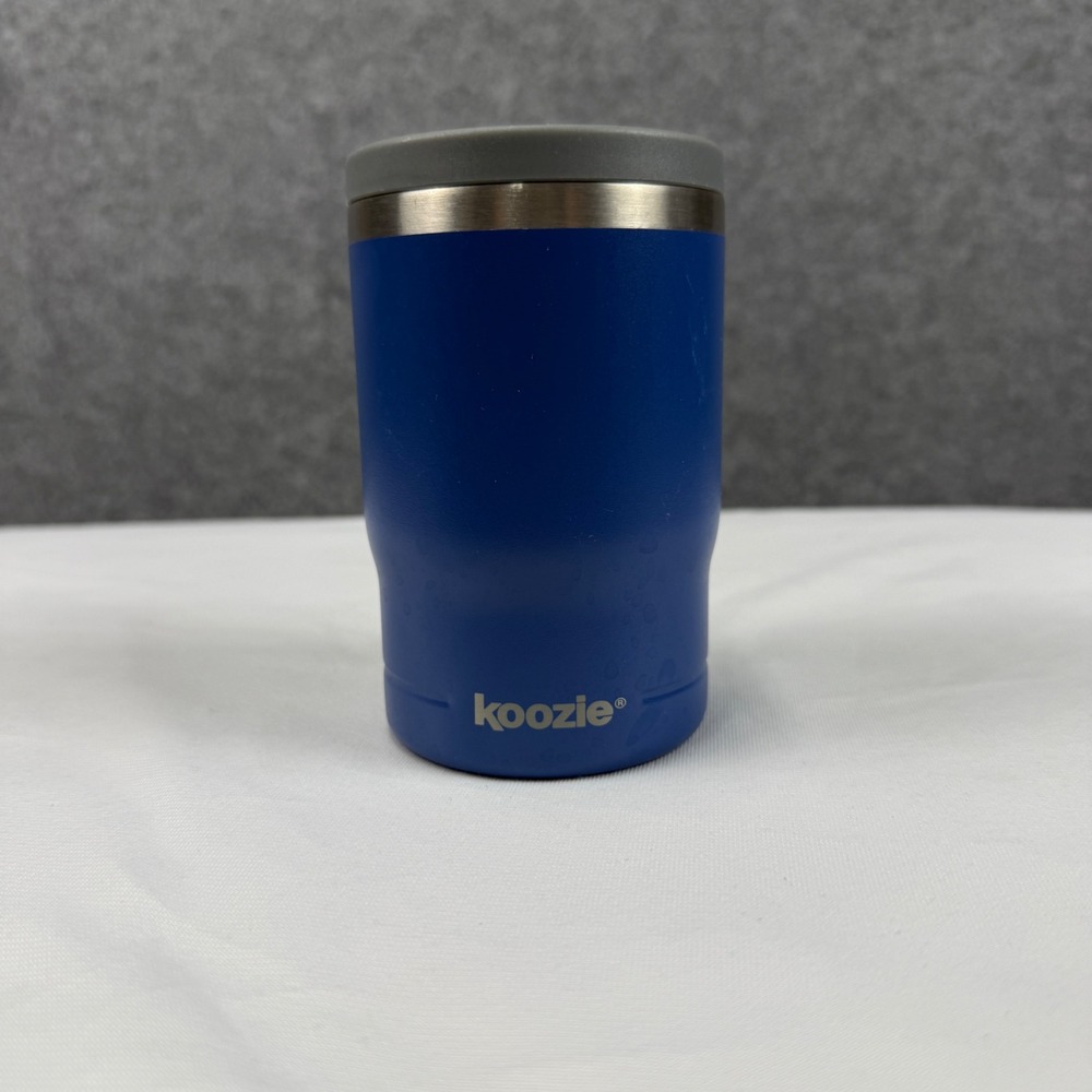 Koozie Triple Vacuum Insulated 12oz Can Cooler Tumbler Blue Stainless Steel
